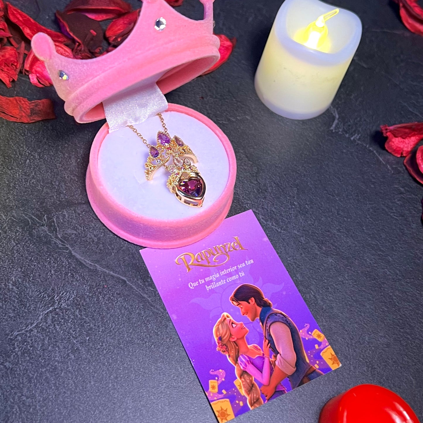 SET RAPUNZEL + Caja CORONA ROSA GRATIS 👑🎁