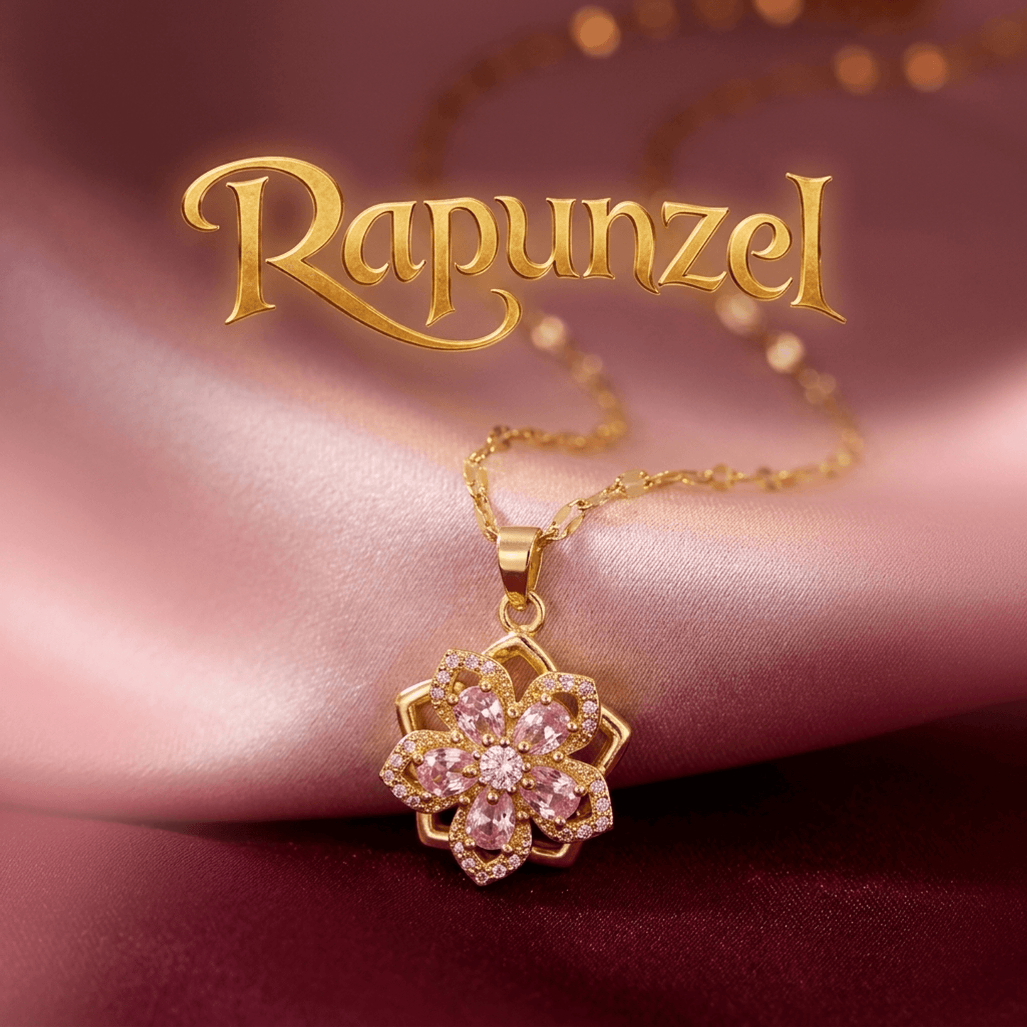 Collar Flor Rapunzel | Baño de Oro + Caja Premium Gratis✨👑