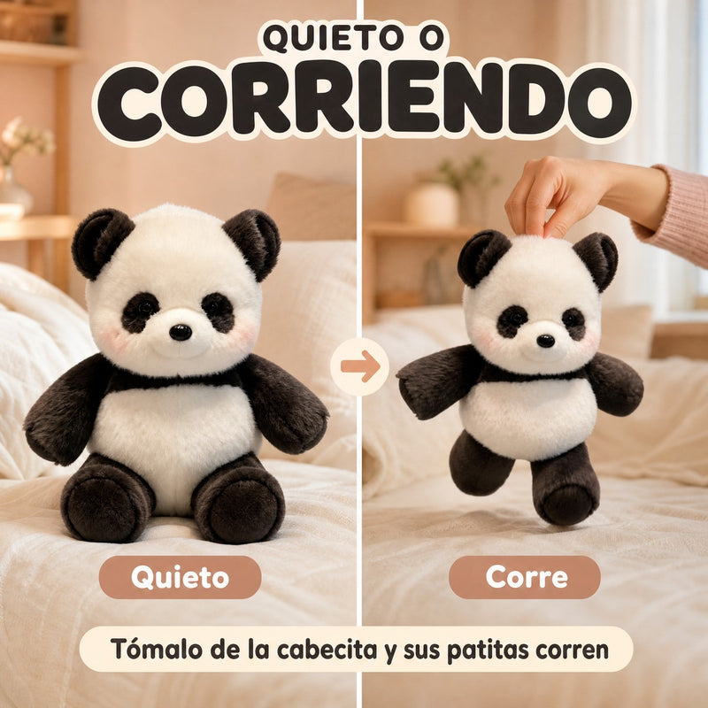 El panda quieto y corriendo: lo tomas de la cabecita y sus patitas corren