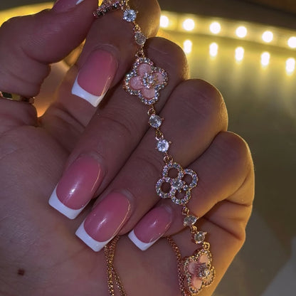 Pulsera Van Cleef Sakura 🌸| Baño Oro Rosa + Caja Regalo ✨