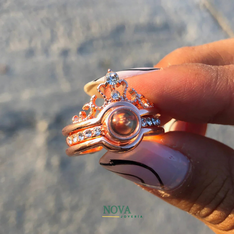 Anillo Corona Te Amo en 100 idiomas