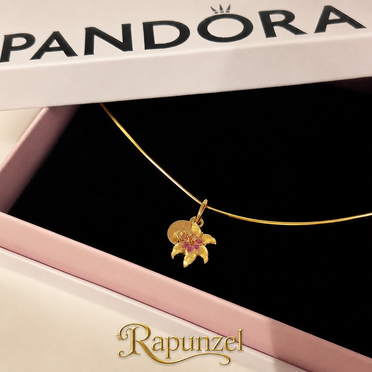 Collar Flor Rapunzel | Baño de Oro + Caja Premium Gratis✨👑