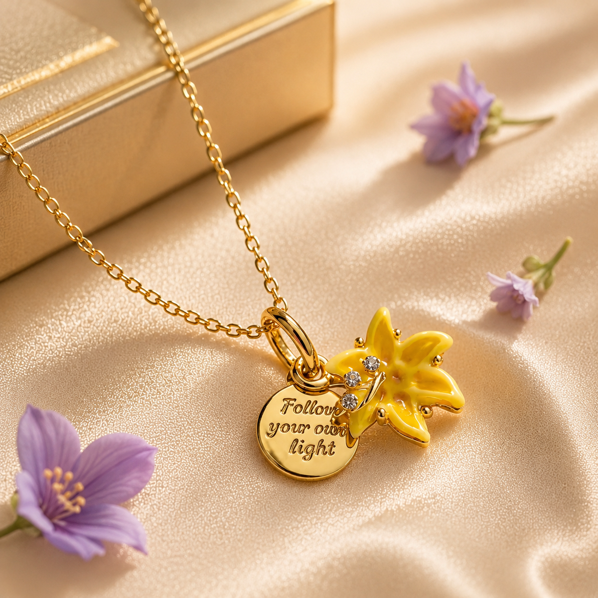 Collar Flor Rapunzel | Baño de Oro + Caja Premium Gratis✨👑