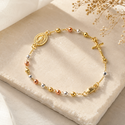 Pulsera Virgen Maria | Baño Tres Oros 18k + Caja Regalo Gratis ✨🙏