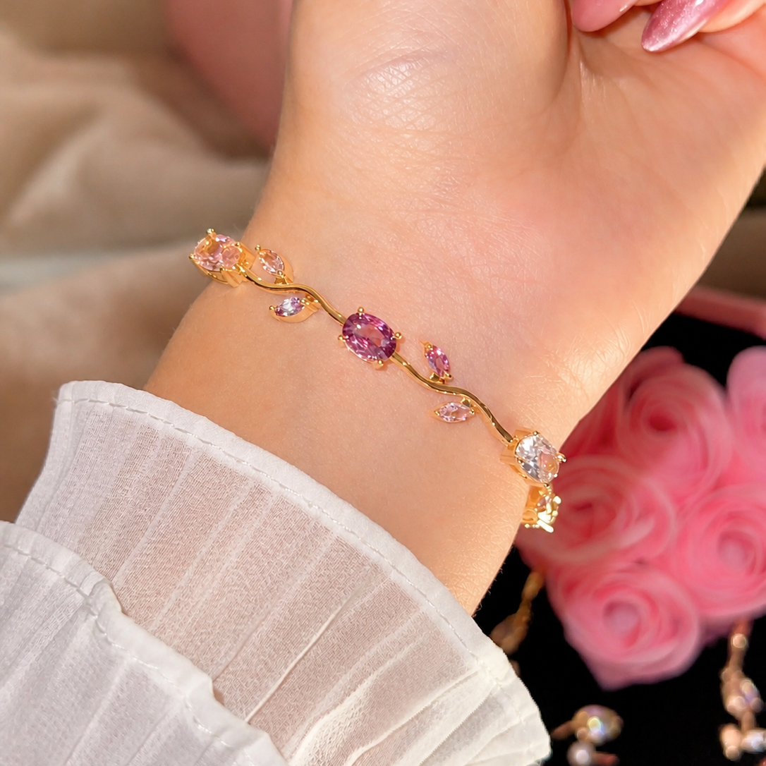 Pulsera Jardín de tulipanes🌷| Baño de Oro + Caja Regalo Gratis✨🎁