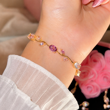 Pulsera Jardín de tulipanes🌷| Baño de Oro + Caja Regalo Gratis✨🎁