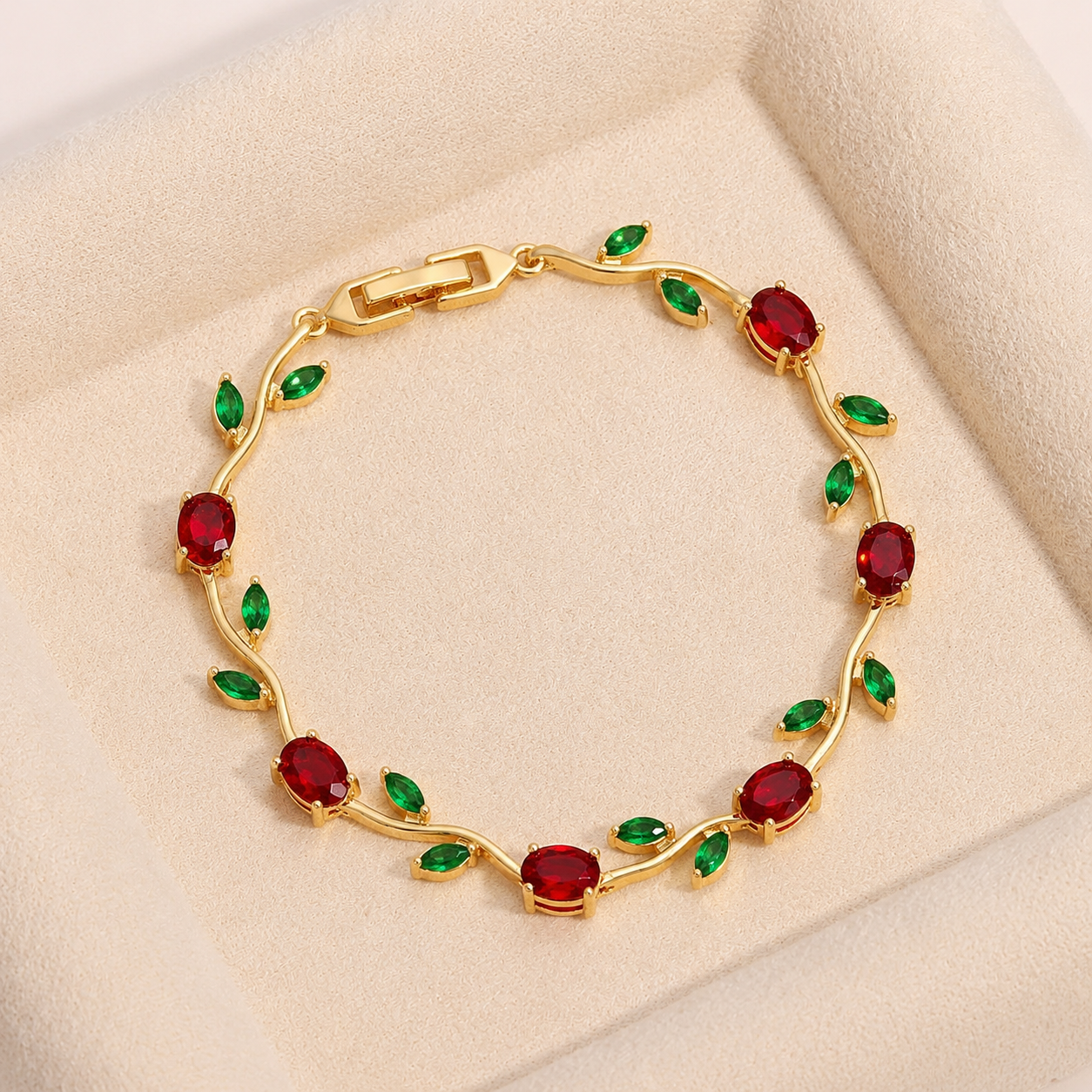 Pulsera Rosa Encantada🌹 | Baño de Oro + Caja Regalo Gratis✨🎁