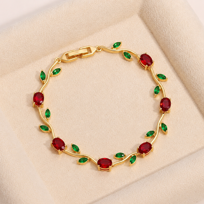 Pulsera Rosa Encantada🌹 | Baño de Oro + Caja Regalo Gratis✨🎁