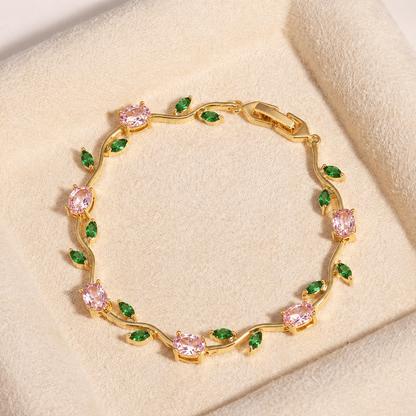 Pulsera Jardín de tulipanes🌷| Baño de Oro + Caja Regalo Gratis✨🎁