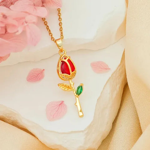 Collar tulipan rojo + Caja Regalo gratis 🎁🌷
