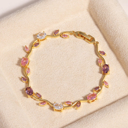 Pulsera Jardín de tulipanes🌷| Baño de Oro + Caja Regalo Gratis✨🎁