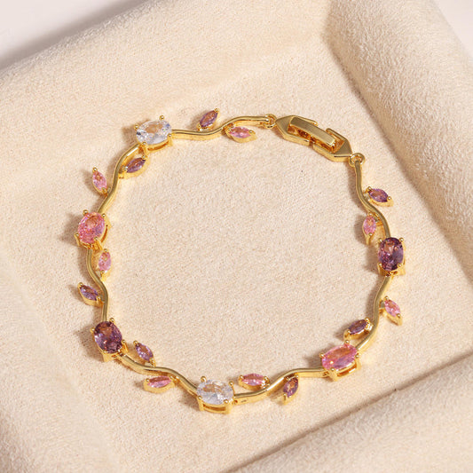 Pulsera Jardín de tulipanes🌷| Baño de Oro + Caja Regalo Gratis✨🎁
