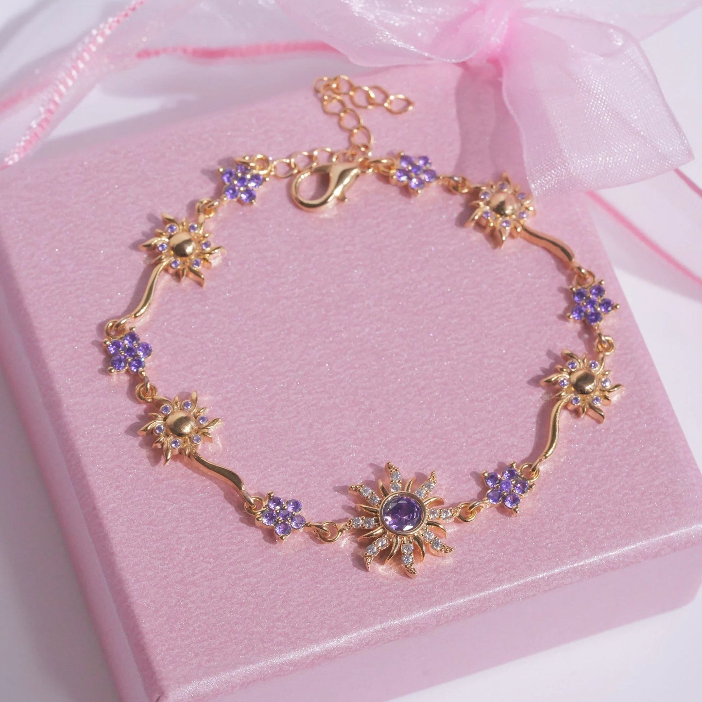 Pulsera Sol Rapunzel 👑| Baño de Oro + Caja Regalo Gratis✨🎁