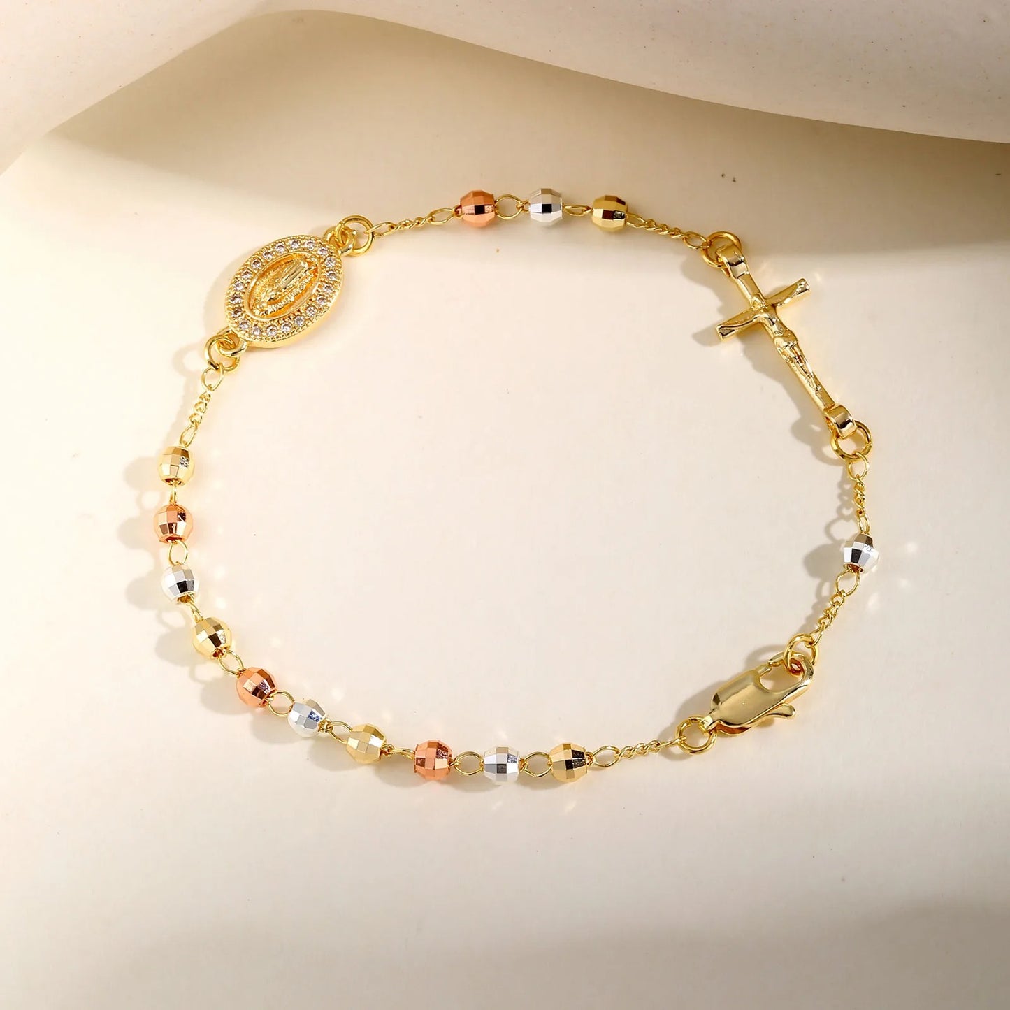 Pulsera Virgen Maria | Baño Tres Oros 18k + Caja Regalo Gratis ✨🙏