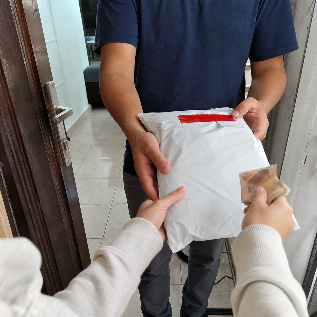 En la puerta: el domiciliario te entrega tu corderito en su bolsa sellada y pagas en efectivo cuando lo tienes en tus manos